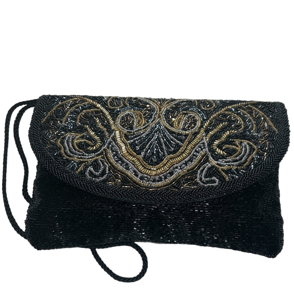 Carolyne Barton beaded purse. Sequin purse. Evening purse. Crossbody bag